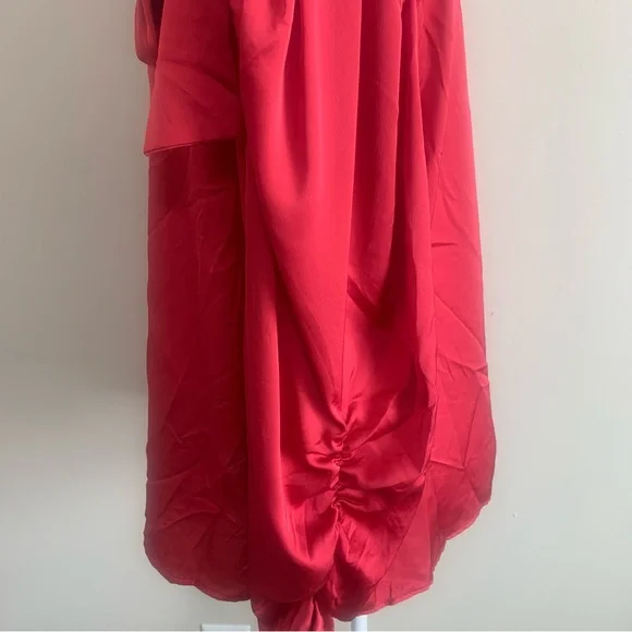 Eloquii Satin Long Sleeve Bow Gathered Blouse - Picture 4 of 10